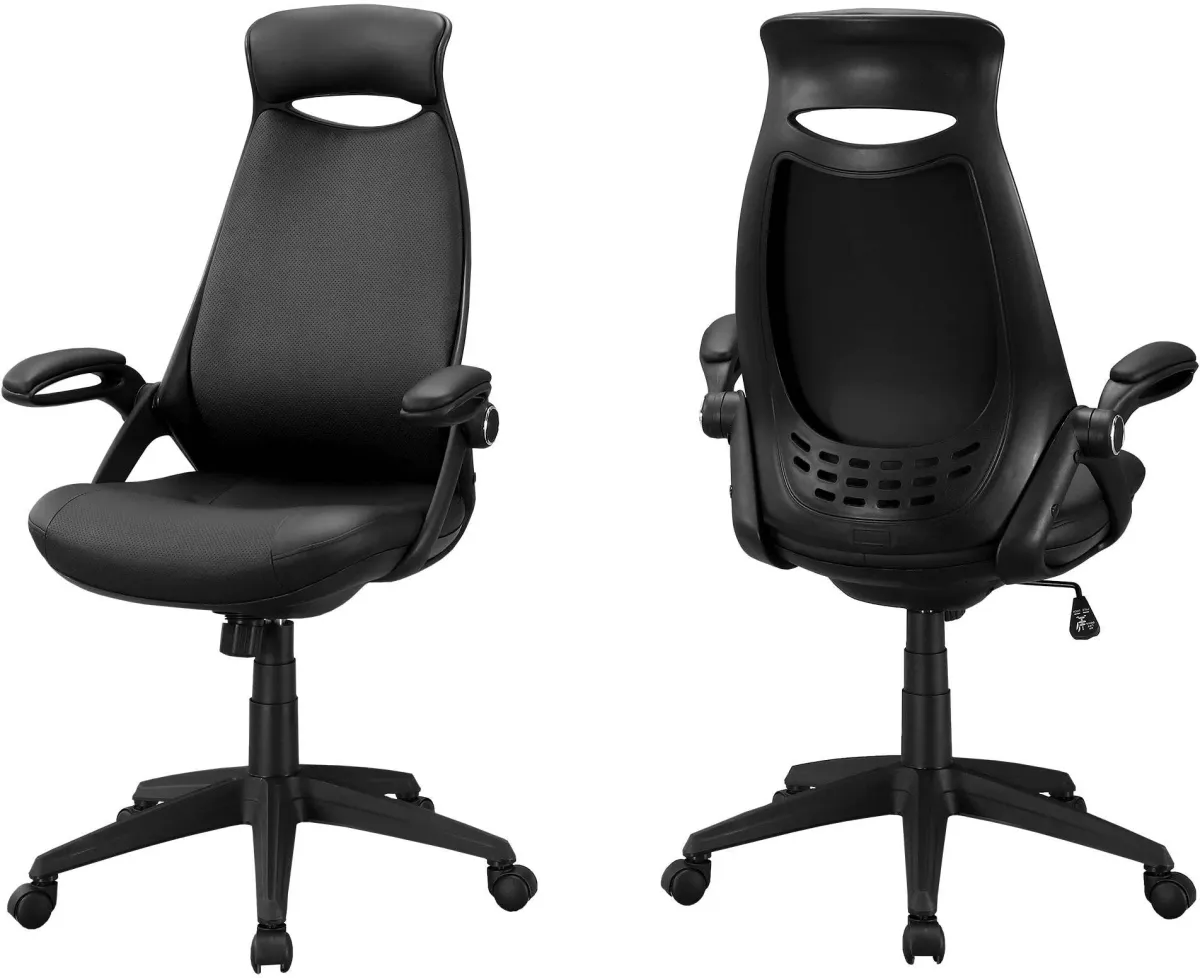 Office Chair, Adjustable Height, Swivel, Ergonomic, Armrests, Computer Desk, Work, Metal, Fabric, Black, Contemporary, Modern