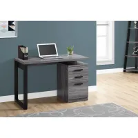 Computer Desk, Home Office, Laptop, Left, Right Set-Up, Storage Drawers, 48"L, Work, Laminate, Grey, Black, Contemporary, Modern