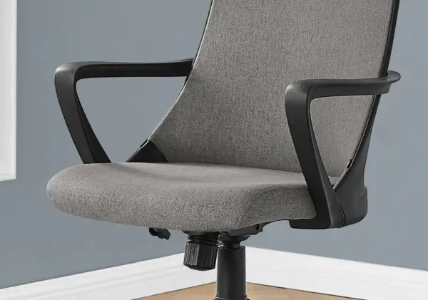 Office Chair, Adjustable Height, Swivel, Ergonomic, Armrests, Computer Desk, Work, Metal, Mesh, Black, Grey, Contemporary, Modern
