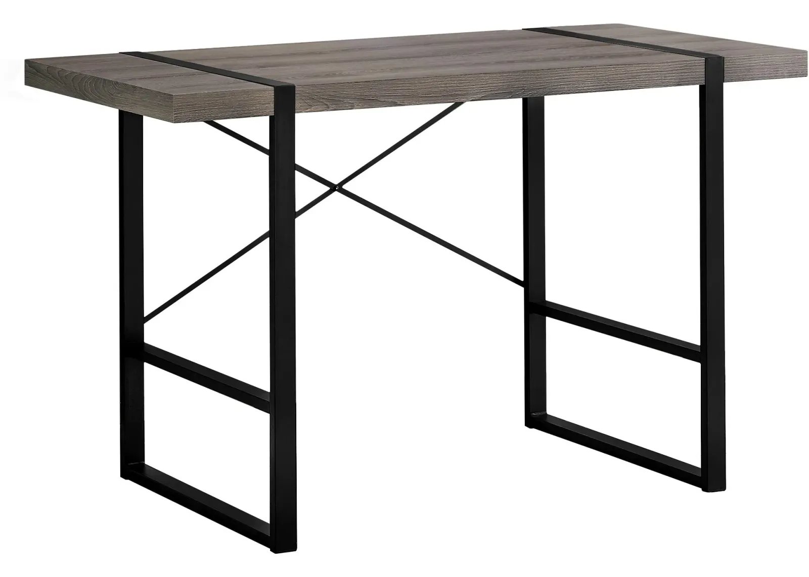 Computer Desk, Home Office, Laptop, 48"L, Work, Metal, Laminate, Brown, Black, Contemporary, Modern