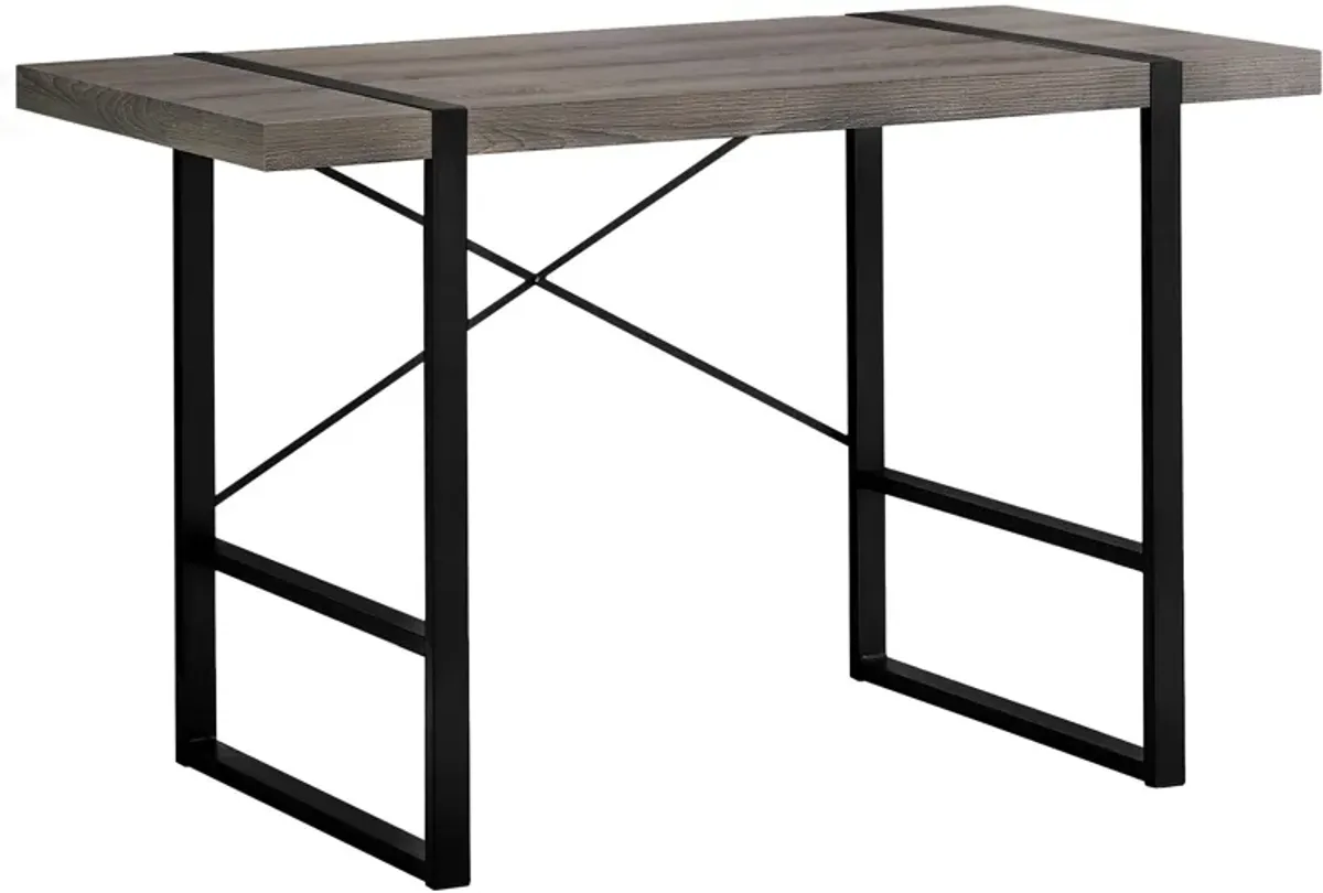 Computer Desk, Home Office, Laptop, 48"L, Work, Metal, Laminate, Brown, Black, Contemporary, Modern