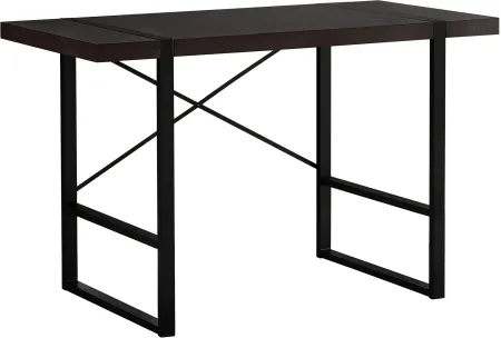 Computer Desk, Home Office, Laptop, 48"L, Work, Metal, Laminate, Brown, Black, Contemporary, Modern