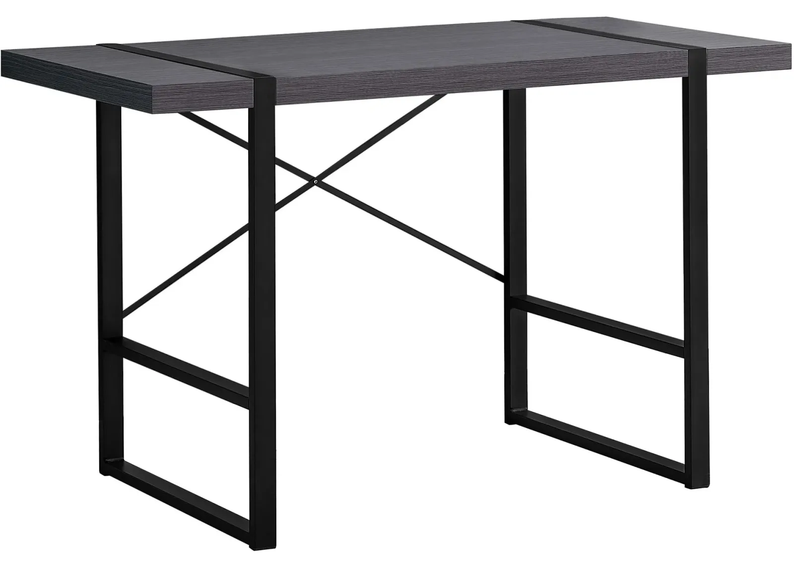 Computer Desk, Home Office, Laptop, 48"L, Work, Metal, Laminate, Grey, Black, Contemporary, Modern