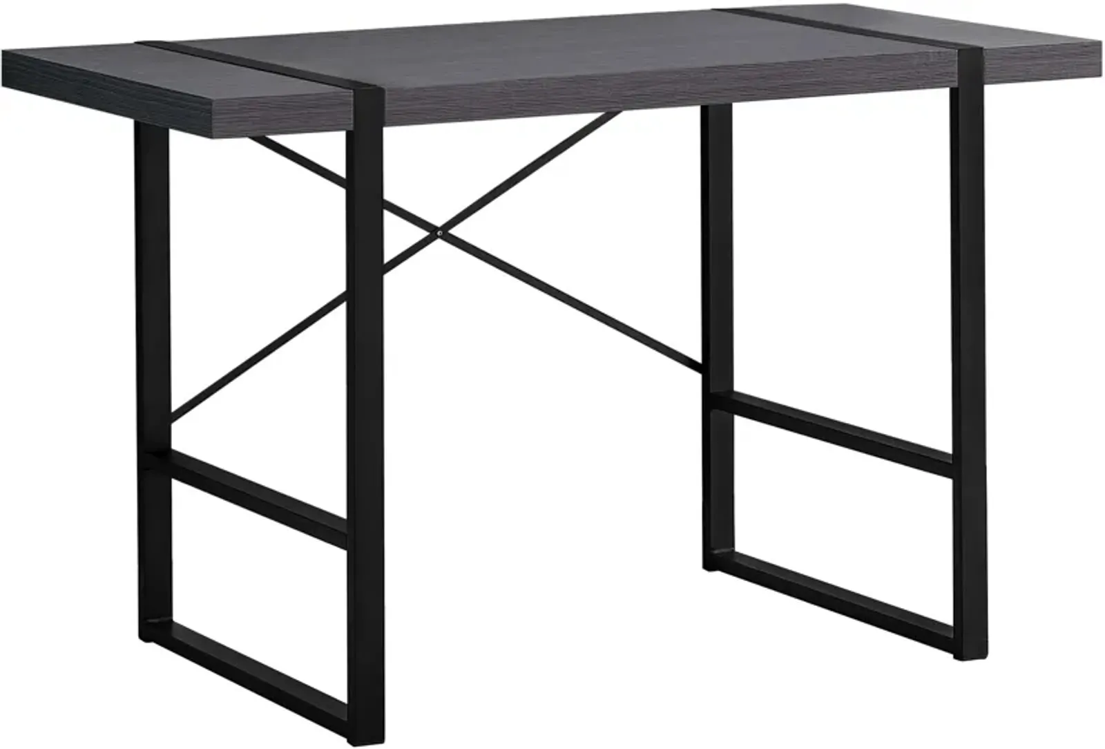 Computer Desk, Home Office, Laptop, 48"L, Work, Metal, Laminate, Grey, Black, Contemporary, Modern