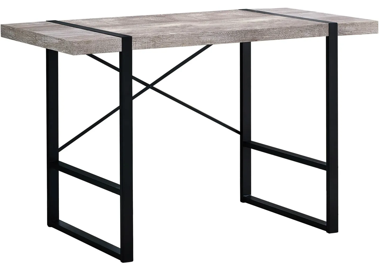 Computer Desk, Home Office, Laptop, 48"L, Work, Metal, Laminate, Beige, Black, Contemporary, Modern