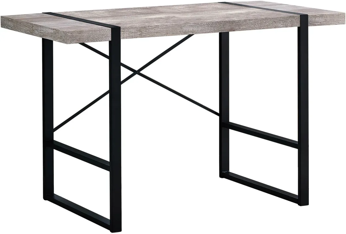 Computer Desk, Home Office, Laptop, 48"L, Work, Metal, Laminate, Beige, Black, Contemporary, Modern