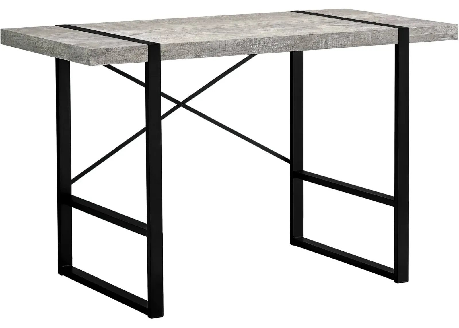 Computer Desk, Home Office, Laptop, 48"L, Work, Metal, Laminate, Grey, Black, Contemporary, Modern