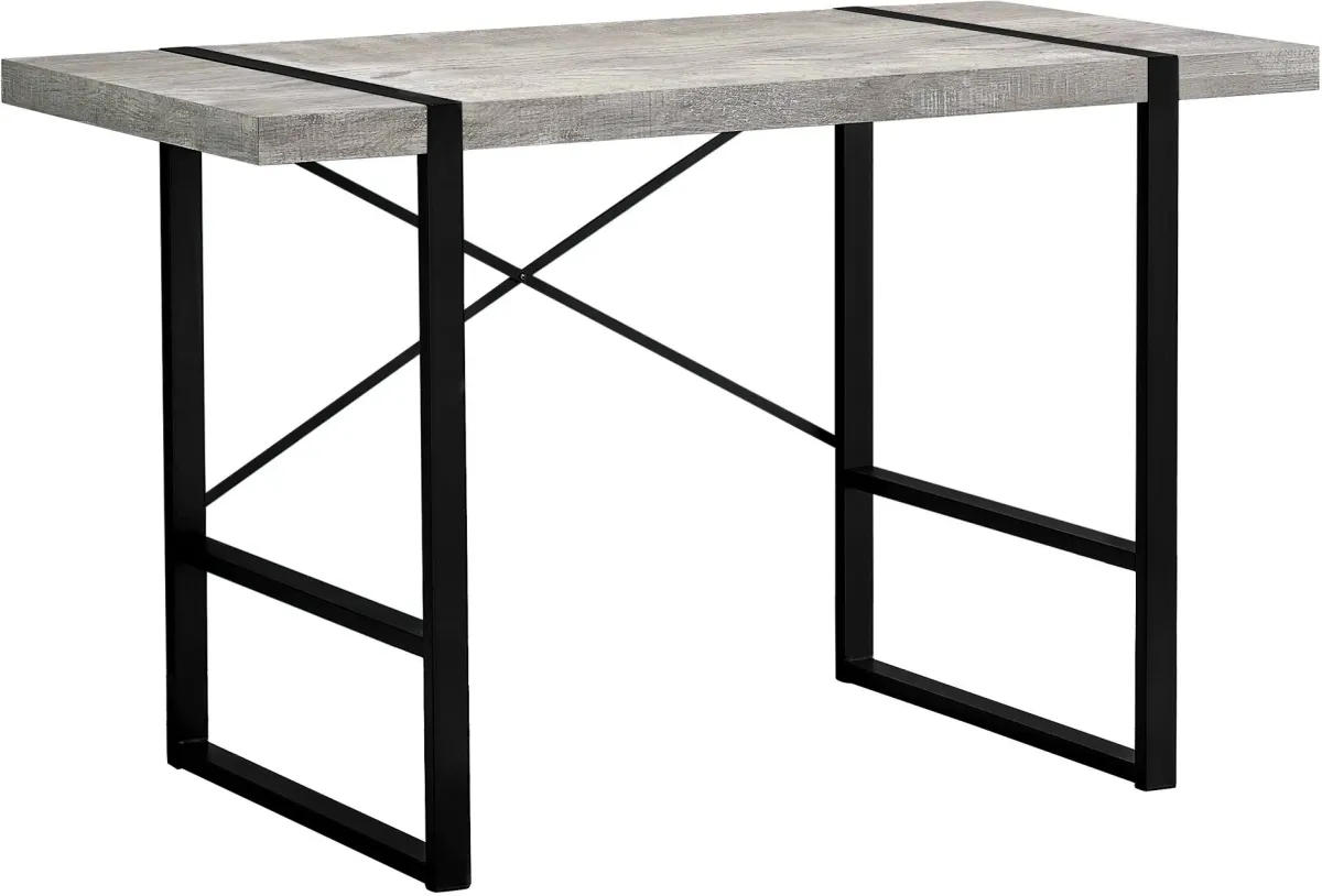 Computer Desk, Home Office, Laptop, 48"L, Work, Metal, Laminate, Grey, Black, Contemporary, Modern