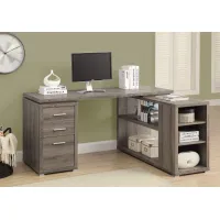 Computer Desk, Home Office, Corner, Left, Right Set-Up, Storage Drawers, L Shape, Work, Laptop, Laminate, Brown, Contemporary, Modern