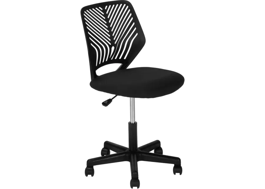 Office Chair, Adjustable Height, Swivel, Ergonomic, Computer Desk, Work, Juvenile, Metal, Fabric, Black, Contemporary, Modern