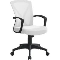 Office Chair, Adjustable Height, Swivel, Ergonomic, Armrests, Computer Desk, Work, Metal, Fabric, White, Black, Contemporary, Modern