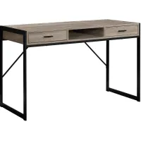Computer Desk, Home Office, Laptop, Storage Drawers, 48"L, Work, Metal, Laminate, Brown, Black, Contemporary, Modern