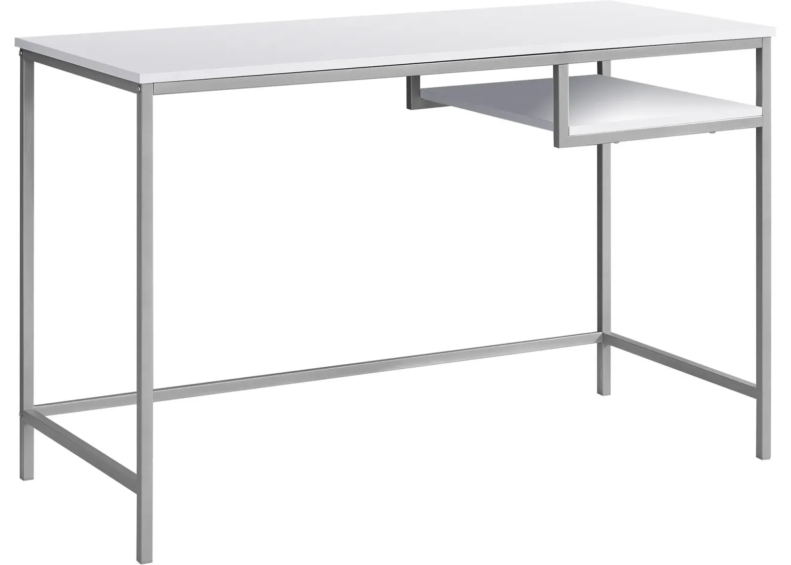 Computer Desk, Home Office, Laptop, 48"L, Work, Metal, Laminate, White, Grey, Contemporary, Modern