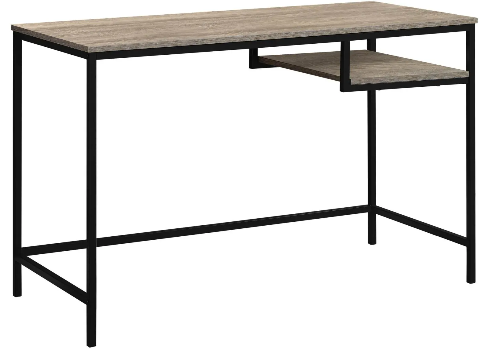 Computer Desk, Home Office, Laptop, 48"L, Work, Metal, Laminate, Brown, Black, Contemporary, Modern