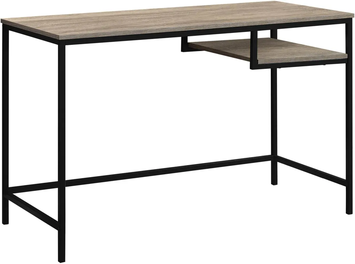 Computer Desk, Home Office, Laptop, 48"L, Work, Metal, Laminate, Brown, Black, Contemporary, Modern