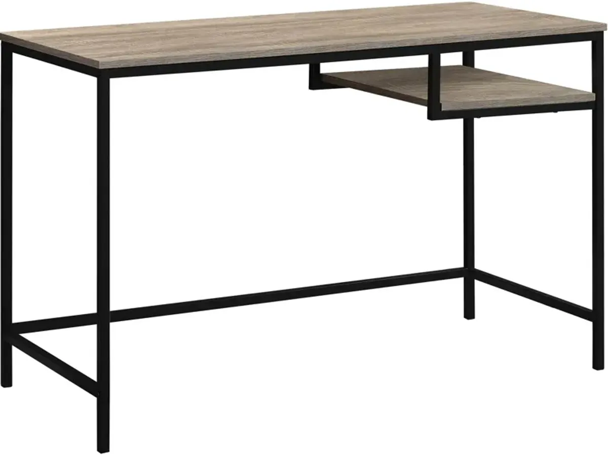 Computer Desk, Home Office, Laptop, 48"L, Work, Metal, Laminate, Brown, Black, Contemporary, Modern