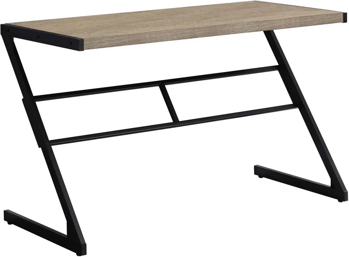 Computer Desk, Home Office, Laptop, 48"L, Work, Metal, Laminate, Brown, Black, Contemporary, Modern