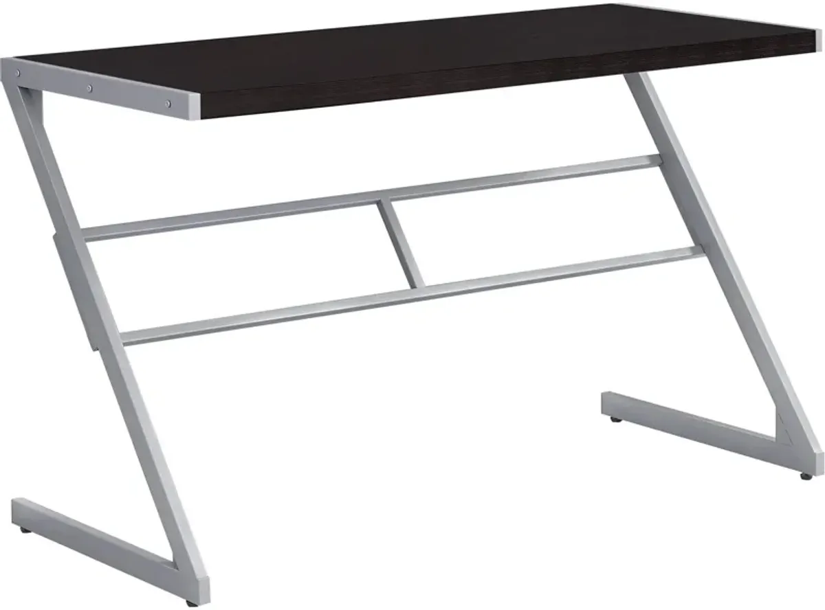 Computer Desk, Home Office, Laptop, 48"L, Work, Metal, Laminate, Brown, Grey, Contemporary, Modern