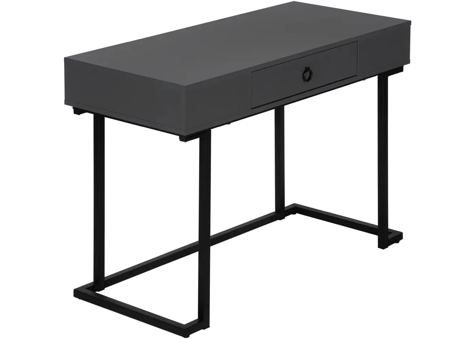 Computer Desk, Home Office, Laptop, Storage Drawers, 42"L, Work, Metal, Laminate, Grey, Black, Contemporary, Modern