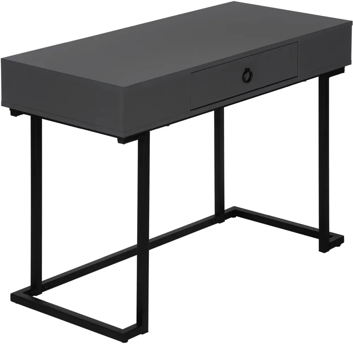 Computer Desk, Home Office, Laptop, Storage Drawers, 42"L, Work, Metal, Laminate, Grey, Black, Contemporary, Modern