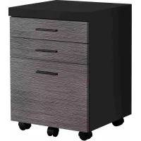 File Cabinet, Rolling Mobile, Storage Drawers, Printer Stand, Office, Work, Laminate, Black, Grey, Contemporary, Modern