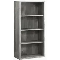 Bookshelf, Bookcase, Etagere, 5 Tier, 48"H, Office, Bedroom, Laminate, Grey, Contemporary, Modern