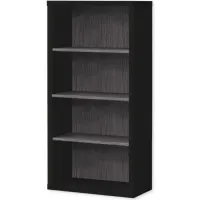Bookshelf, Bookcase, Etagere, 5 Tier, 48"H, Office, Bedroom, Laminate, Black, Grey, Contemporary, Modern