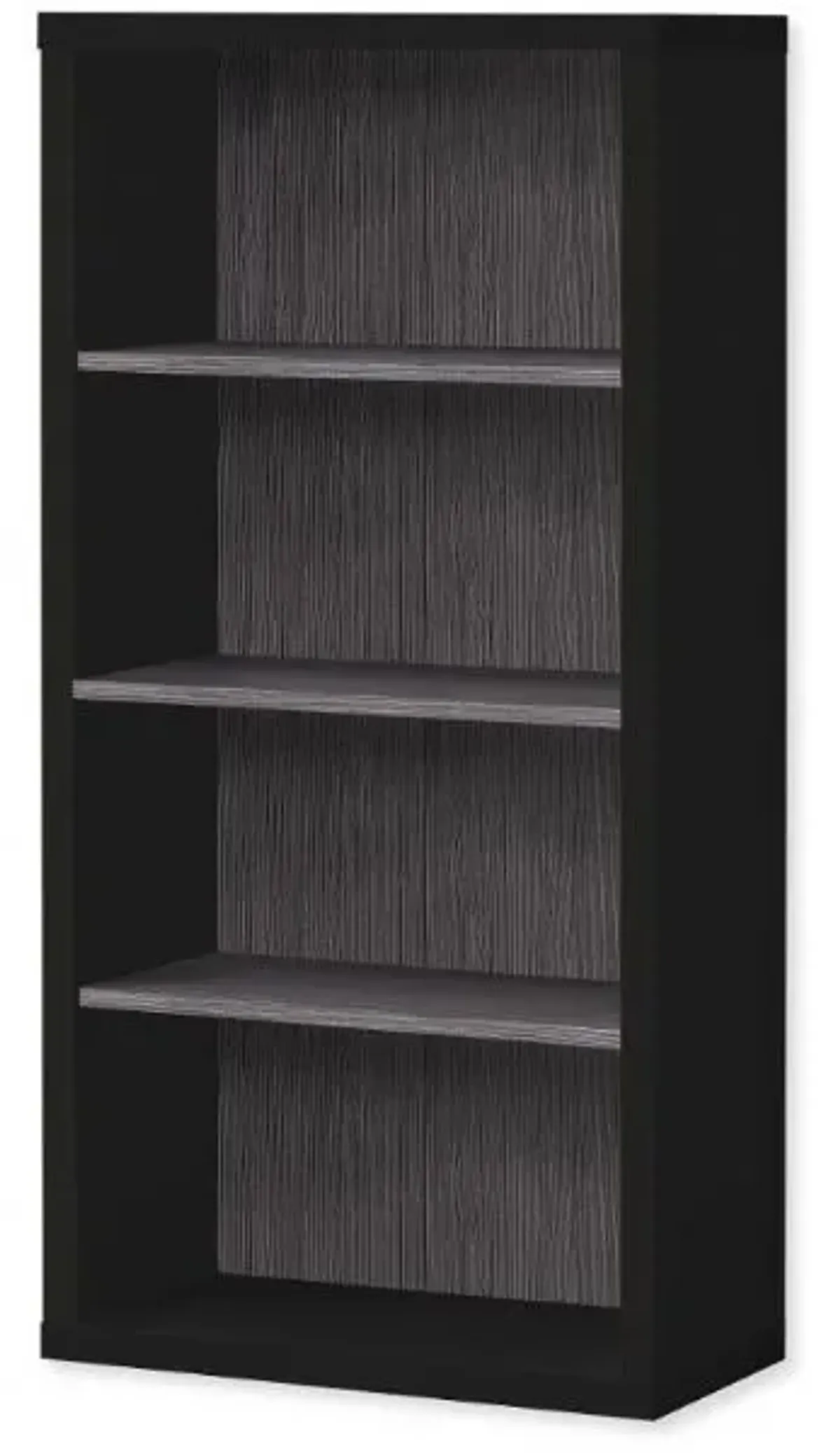 Bookshelf, Bookcase, Etagere, 5 Tier, 48"H, Office, Bedroom, Laminate, Black, Grey, Contemporary, Modern