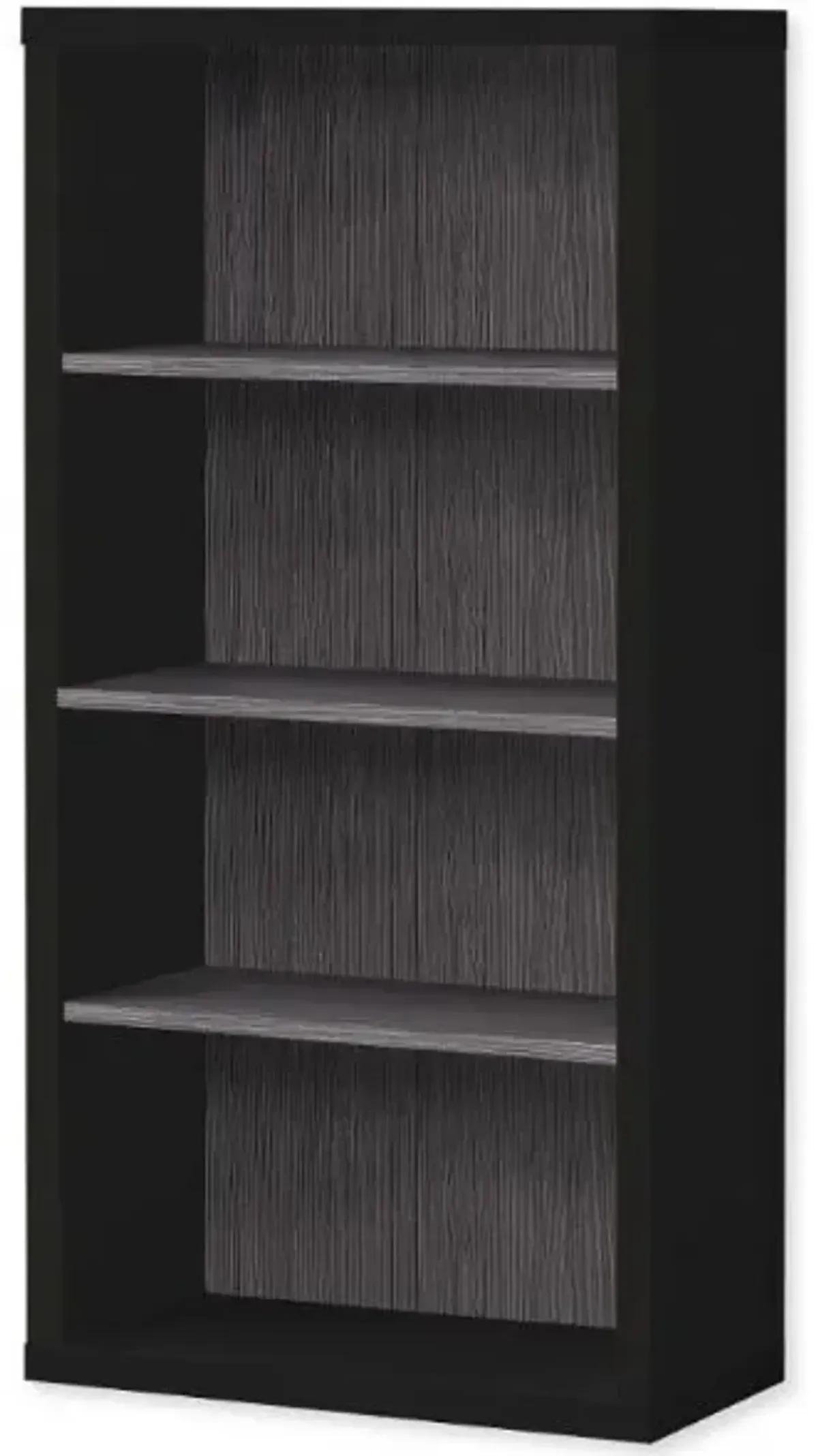 Bookshelf, Bookcase, Etagere, 5 Tier, 48"H, Office, Bedroom, Laminate, Black, Grey, Contemporary, Modern