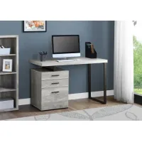 Computer Desk, Home Office, Laptop, Left, Right Set-Up, Storage Drawers, 48"L, Work, Metal, Laminate, Grey, Black, Contemporary, Modern