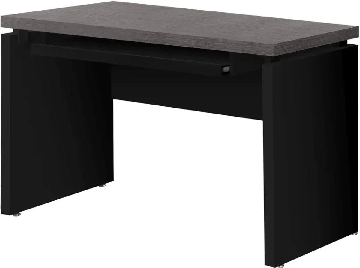 Computer Desk, Home Office, Laptop, 48"L, Work, Laminate, Black, Grey, Contemporary, Modern