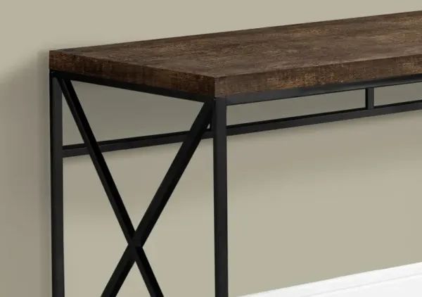 Computer Desk, Home Office, Laptop, Work, Metal, Laminate, Brown, Black, Contemporary, Modern