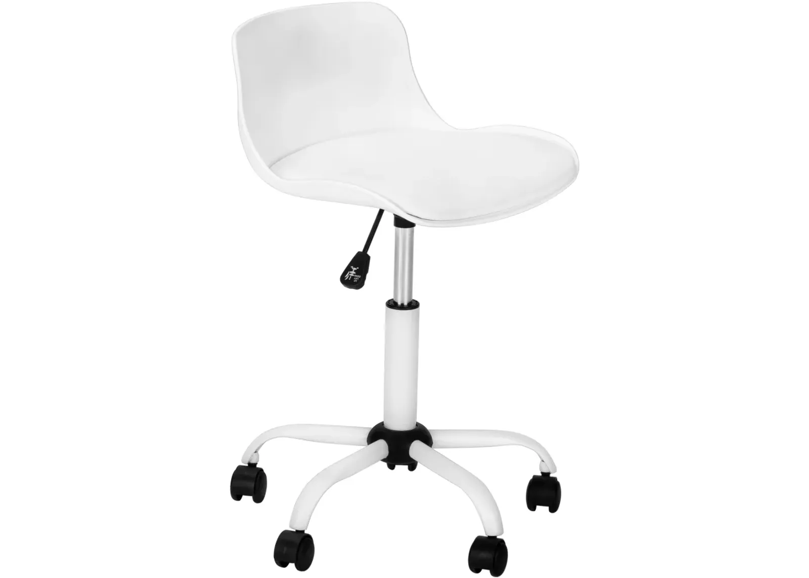 Office Chair, Adjustable Height, Swivel, Ergonomic, Computer Desk, Work, Juvenile, Metal, Pu Leather Look, White, Contemporary, Modern