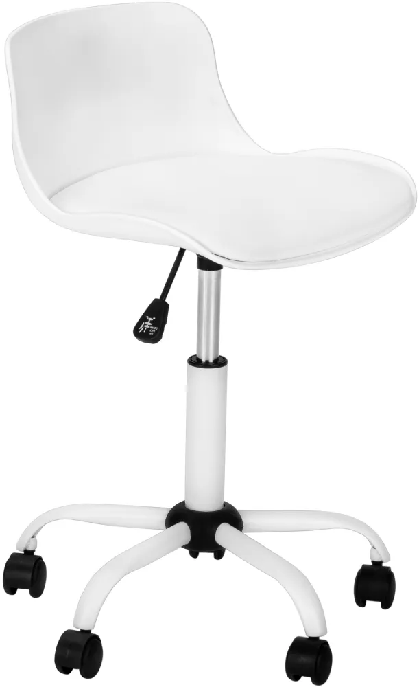 Office Chair, Adjustable Height, Swivel, Ergonomic, Computer Desk, Work, Juvenile, Metal, Pu Leather Look, White, Contemporary, Modern