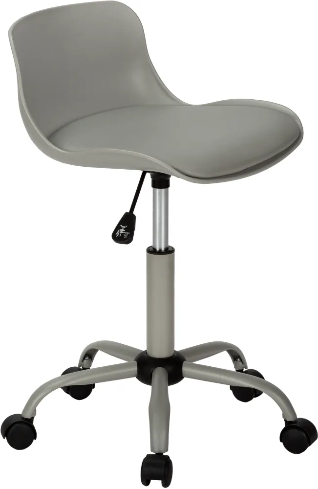Office Chair, Adjustable Height, Swivel, Ergonomic, Computer Desk, Work, Juvenile, Metal, Pu Leather Look, Grey, Contemporary, Modern