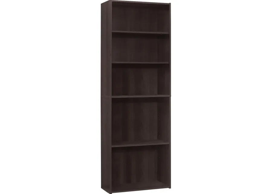 Bookshelf, Bookcase, 6 Tier, 72"H, Office, Bedroom, Laminate, Brown, Transitional