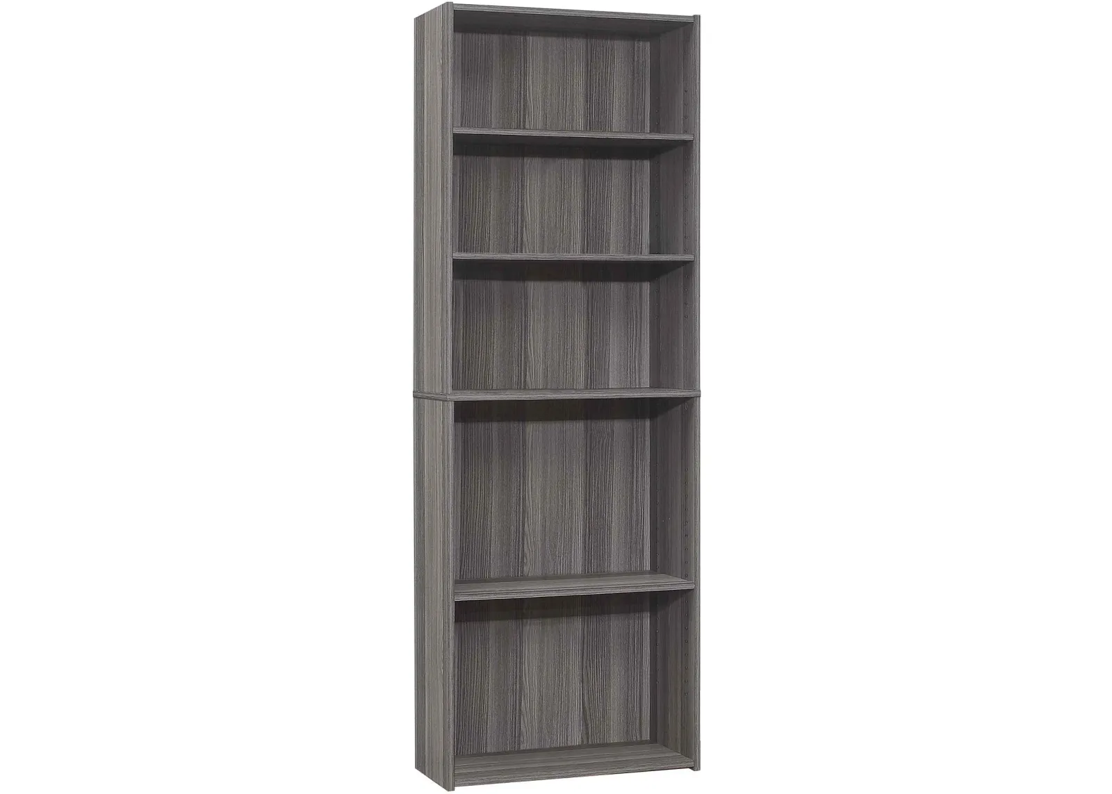 Bookshelf, Bookcase, 6 Tier, 72"H, Office, Bedroom, Laminate, Grey, Transitional