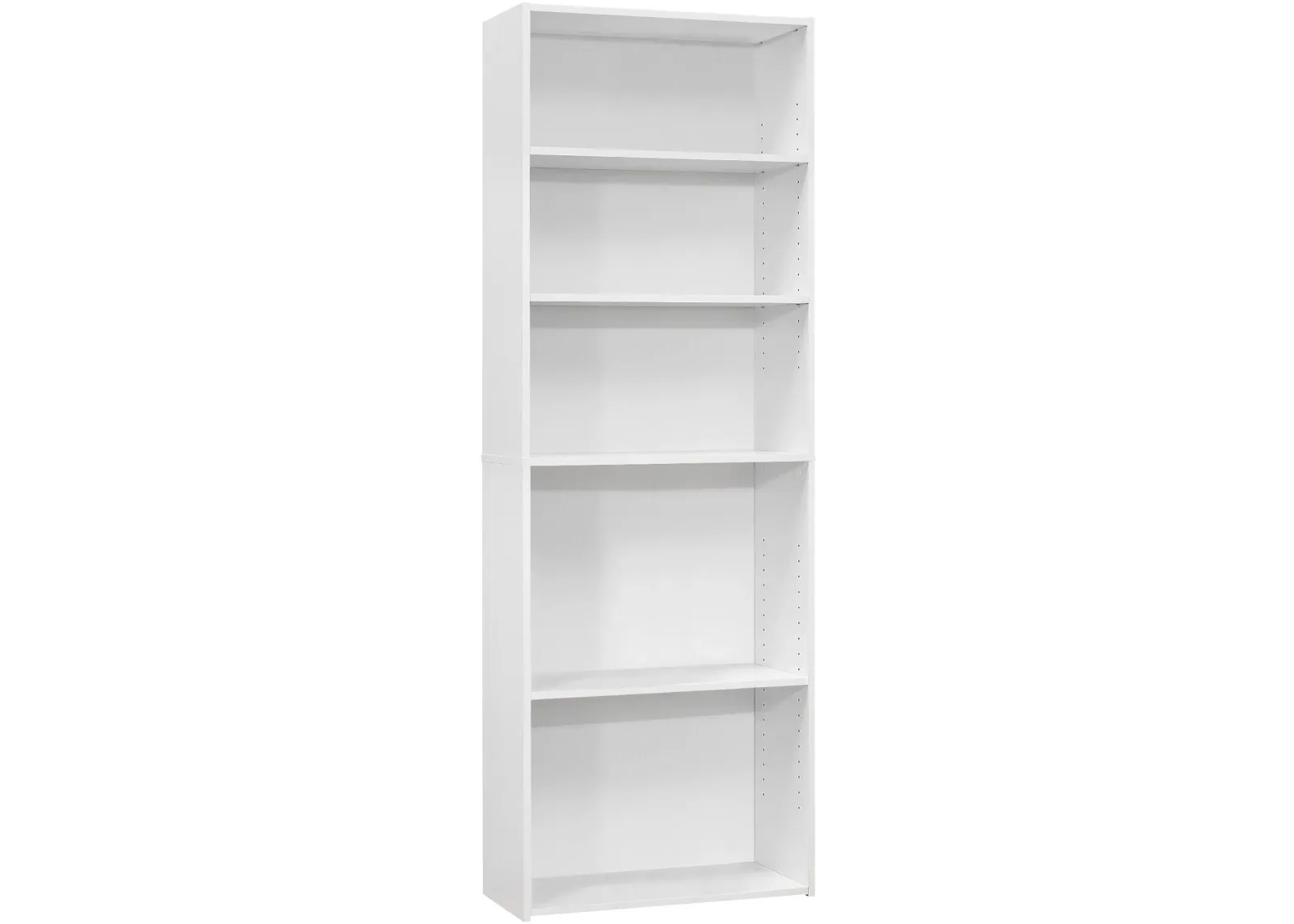 Bookshelf, Bookcase, 6 Tier, 72"H, Office, Bedroom, Laminate, White, Transitional