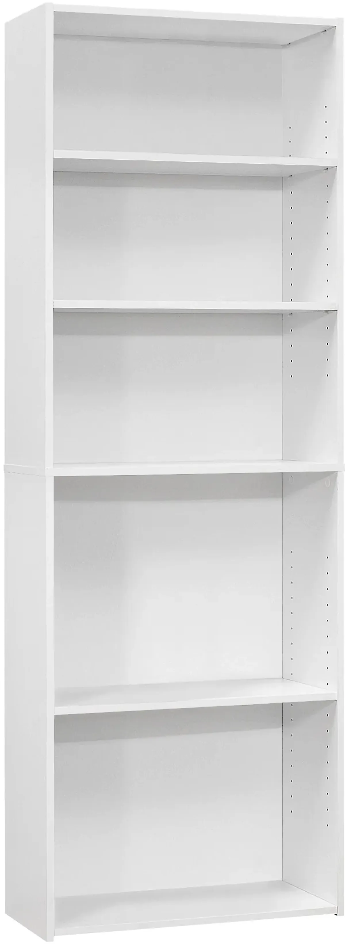 Bookshelf, Bookcase, 6 Tier, 72"H, Office, Bedroom, Laminate, White, Transitional