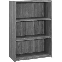Bookshelf, Bookcase, 4 Tier, 36"H, Office, Bedroom, Laminate, Grey, Transitional