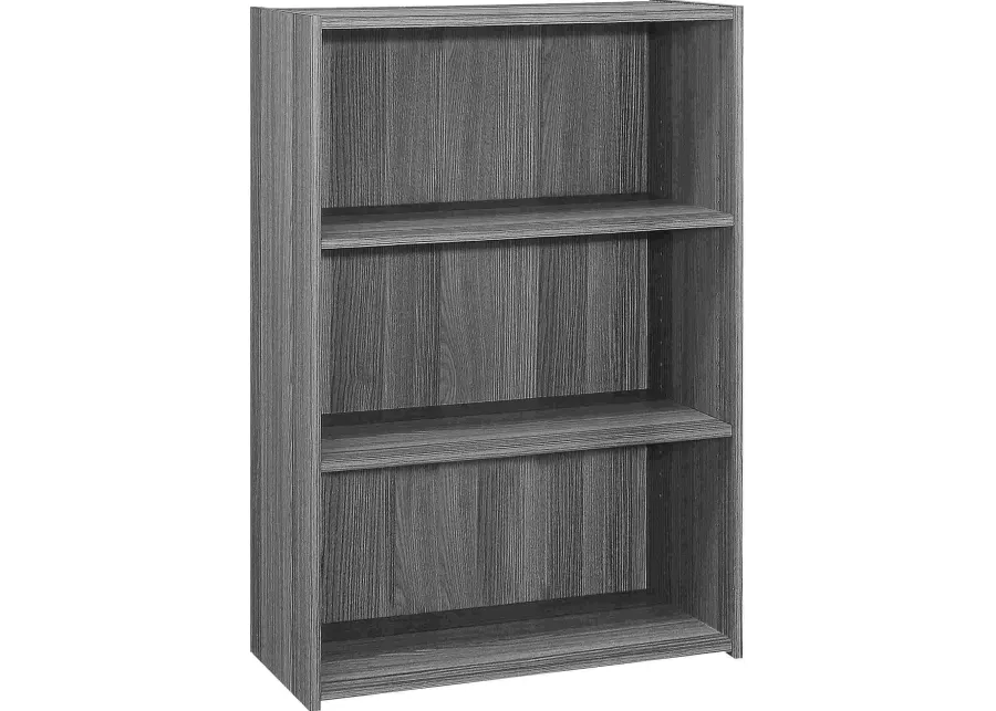 Bookshelf, Bookcase, 4 Tier, 36"H, Office, Bedroom, Laminate, Grey, Transitional