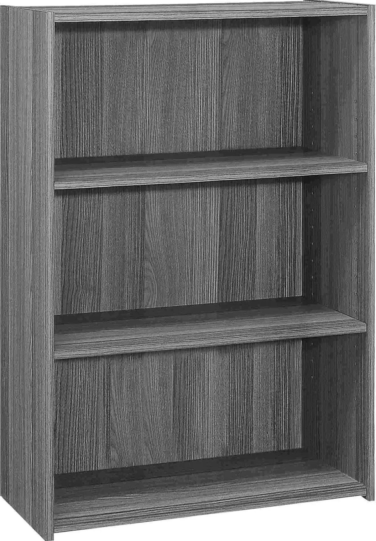 Bookshelf, Bookcase, 4 Tier, 36"H, Office, Bedroom, Laminate, Grey, Transitional