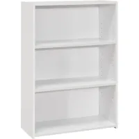 Bookshelf, Bookcase, 4 Tier, 36"H, Office, Bedroom, Laminate, White, Transitional