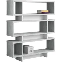 Bookshelf, Bookcase, Etagere, 4 Tier, 55"H, Office, Bedroom, Laminate, Grey, White, Contemporary, Modern
