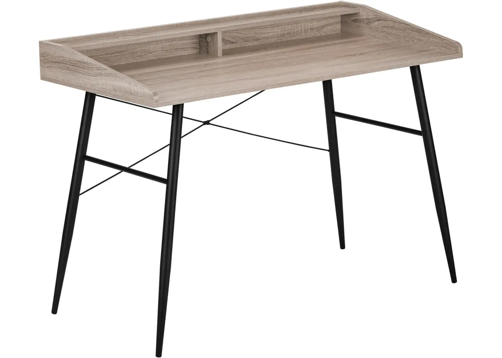 Computer Desk, Home Office, Laptop, Storage Shelves, 48"L, Work, Metal, Laminate, Brown, Black, Contemporary, Modern