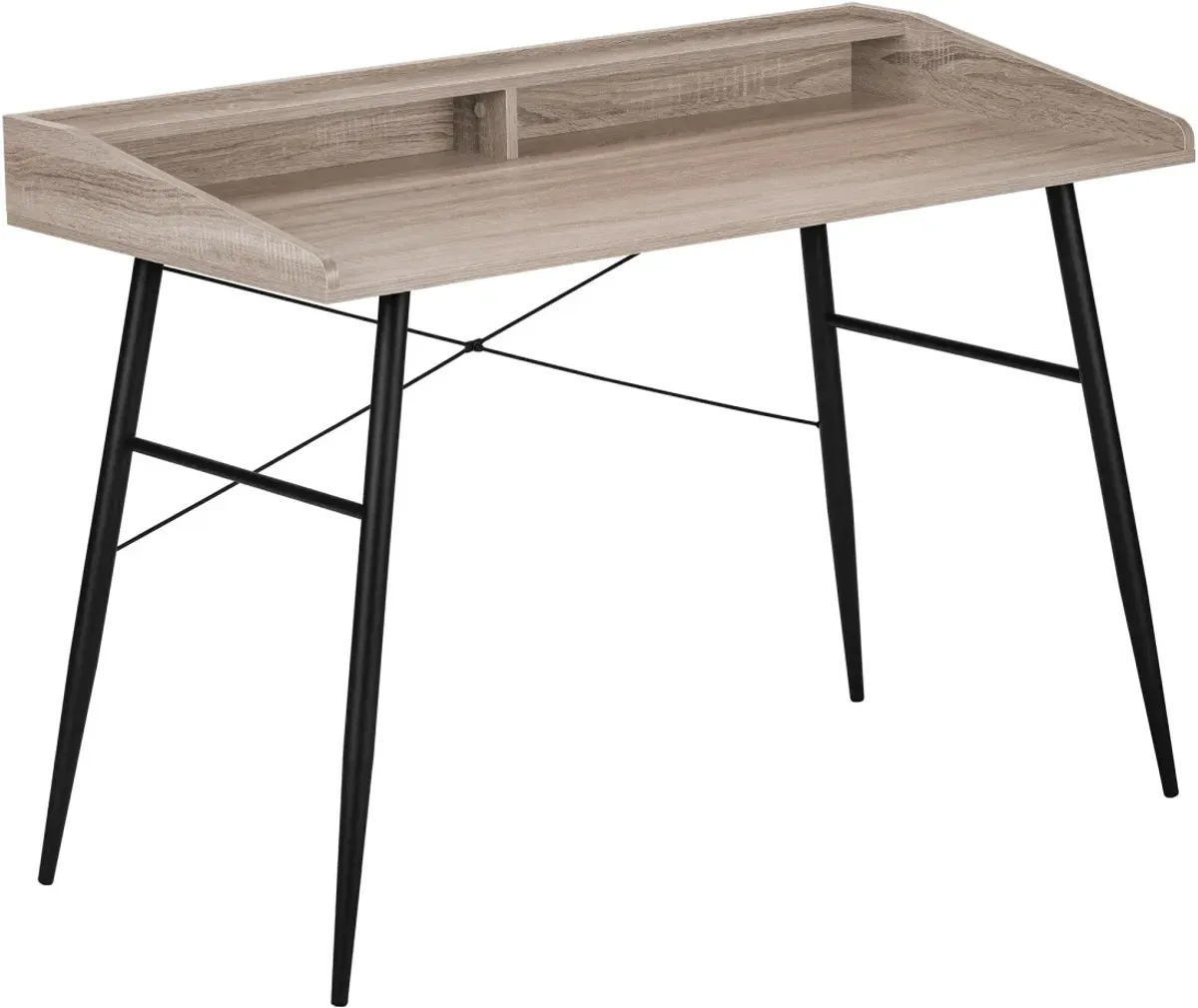 Computer Desk, Home Office, Laptop, Storage Shelves, 48"L, Work, Metal, Laminate, Brown, Black, Contemporary, Modern