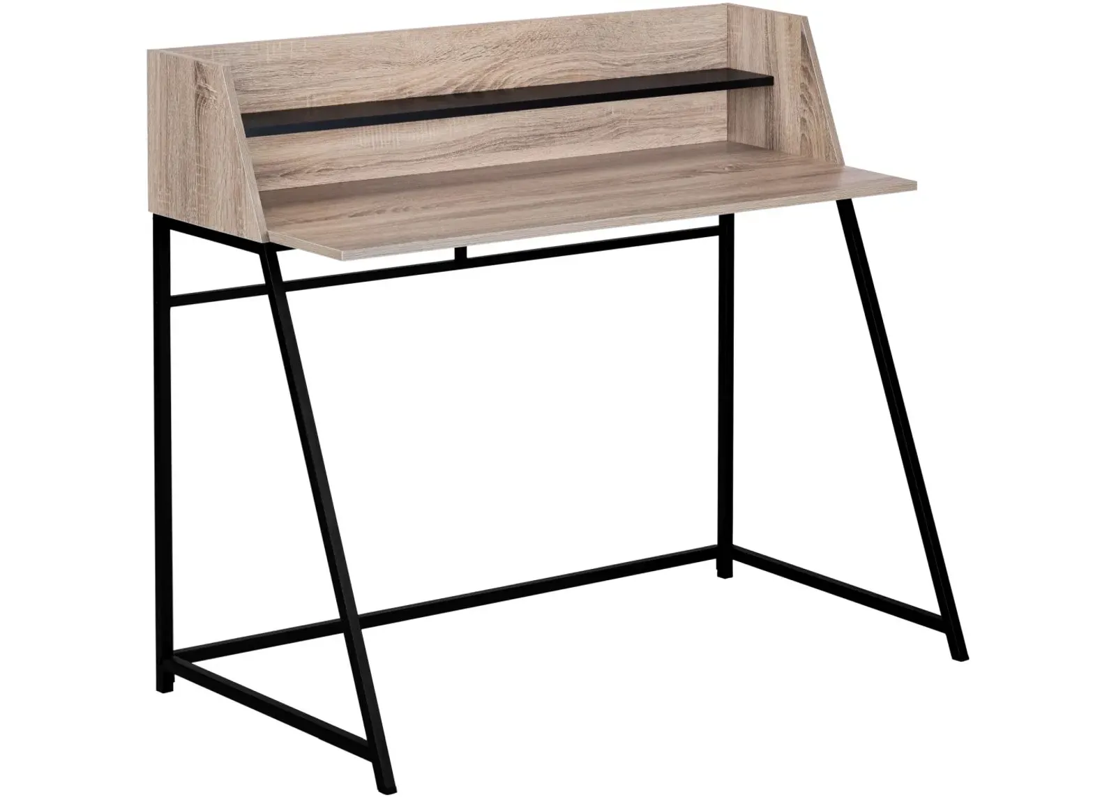 Computer Desk, Home Office, Laptop, Storage Shelves, 48"L, Work, Metal, Laminate, Brown, Black, Contemporary, Modern