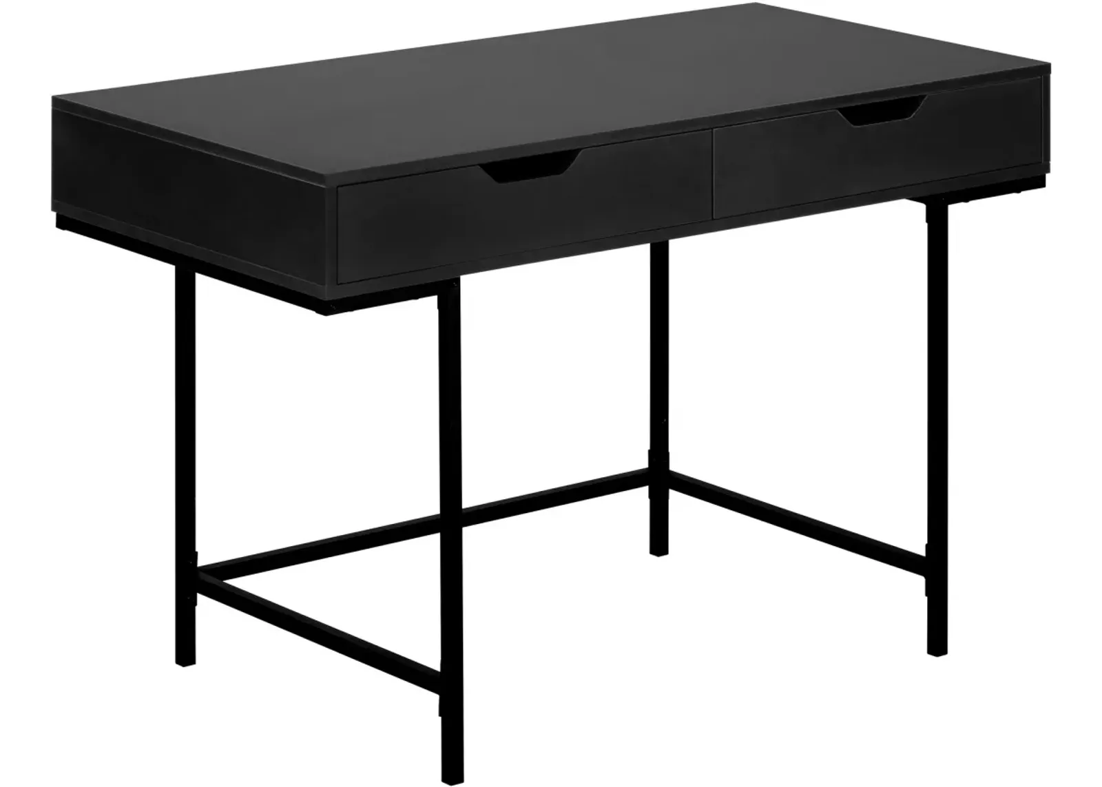 Computer Desk, Home Office, Laptop, Storage Drawers, 48"L, Work, Metal, Laminate, Black, Contemporary, Modern