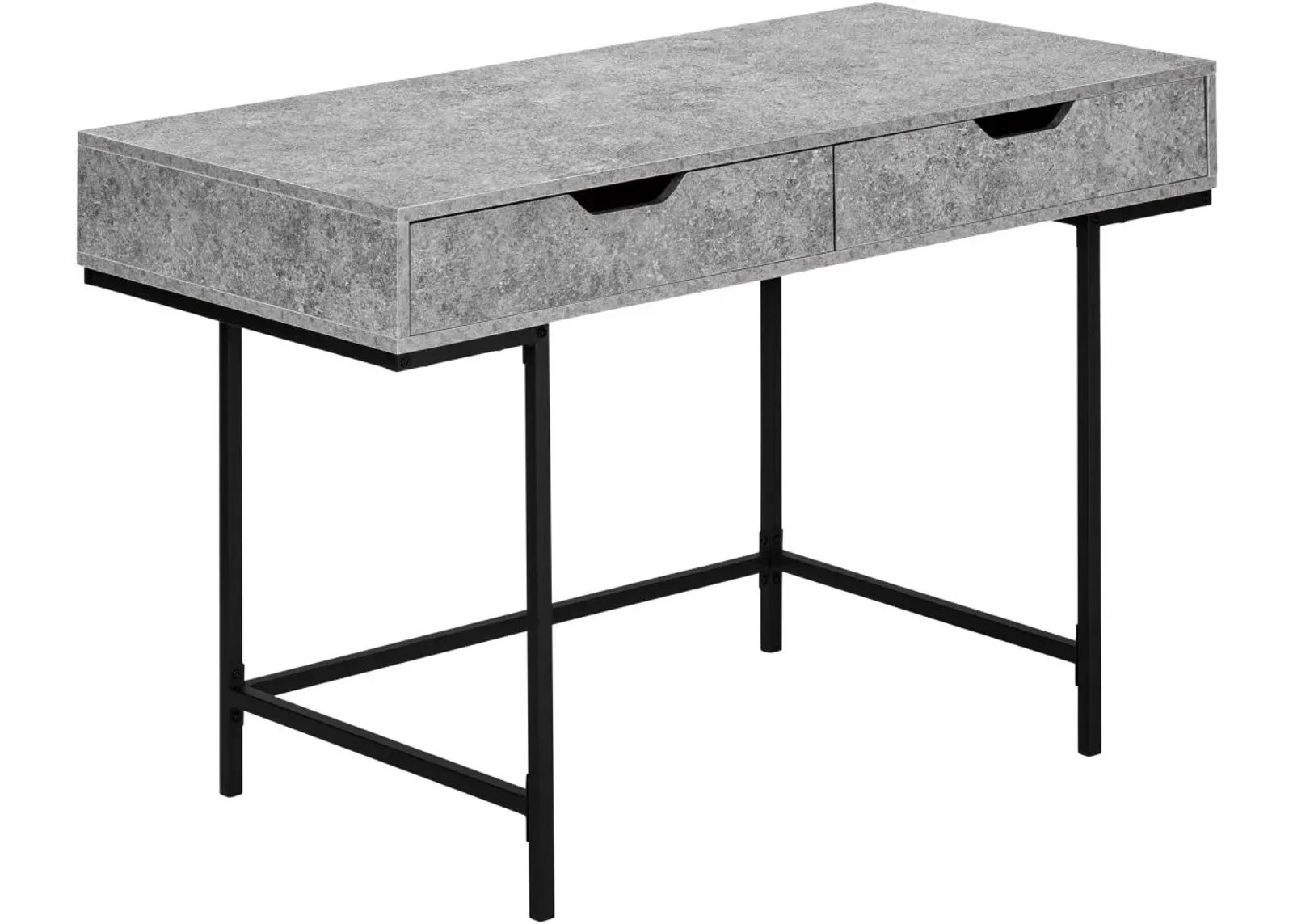 Computer Desk, Home Office, Laptop, Storage Drawers, 48"L, Work, Metal, Laminate, Grey, Black, Contemporary, Modern