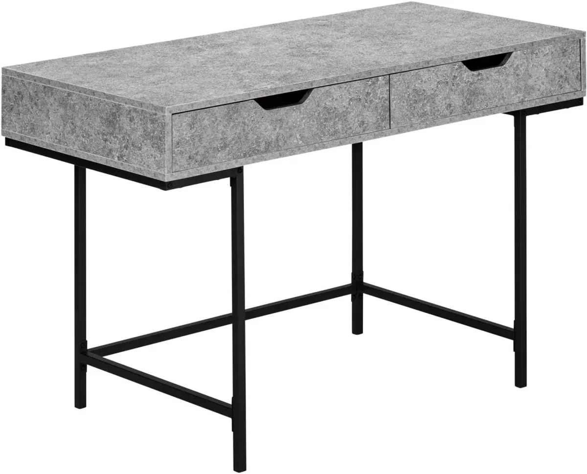 Computer Desk, Home Office, Laptop, Storage Drawers, 48"L, Work, Metal, Laminate, Grey, Black, Contemporary, Modern